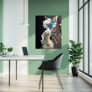 Elegant Fairy Woman with Butterfly Wings Glass Wall Art – Fantasy Portrait UV Print on Tempered Glass-KAFCD152
