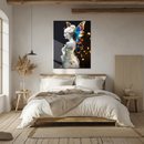 Elegant Fairy Woman with Butterfly Wings Glass Wall Art – Fantasy Portrait UV Print on Tempered Glass-KAFCD152