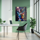 Rainbow Winged Fairy Woman Glass Wall Art – Enchanted Fantasy Portrait UV Print on Tempered Glass-KAFCD153