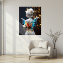 Elegant Butterfly Fairy Woman Glass Wall Art – Fantasy UV Print on Tempered Glass Panel-KAFCD154