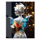 Elegant Butterfly Fairy Woman Glass Wall Art – Fantasy UV Print on Tempered Glass Panel-KAFCD154