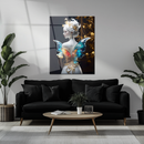 Elegant Butterfly Fairy Woman Glass Wall Art – Fantasy UV Print on Tempered Glass Panel-KAFCD154