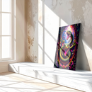 Three-Headed Green Snake Glass Wall Art – Vibrant Fantasy Jungle Serpent UV Printed Panel-KAFCD156