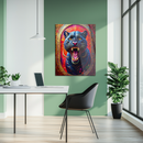 Roaring Panther Glass Wall Art – Vibrant Red Fantasy Jungle Animal UV Print Panel-KAFCD157