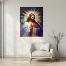 Jesus Christ Praying UV Glass Wall Art – Religious Christian Tempered Glass Print-KAFCD163