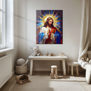 Jesus Christ Praying UV Glass Wall Art – Religious Christian Tempered Glass Print-KAFCD163