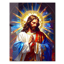 Jesus Christ Praying UV Glass Wall Art – Religious Christian Tempered Glass Print-KAFCD163