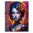 Fiery Autumn Woman Portrait UV Glass Wall Art – Vibrant Fantasy Female Glass Print-KAFCD165