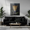 Leopard in Jungle UV Glass Wall Art – Intense Stare of a Wild Big Cat Print-KAFCD167
