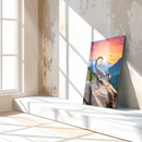 Scorpion on Rocky Cliff UV Glass Wall Art – Bold Insect Design at Sunset with Mountains-KAFCD168