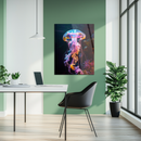 Glowing Jellyfish UV Glass Wall Art – Vibrant Underwater Scene with Bioluminescent Tentacles-KAFCD169