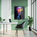 Colorful Jellyfish Glass Wall Art – UV Printed Deep Sea Design with Rainbow Tentacles-KAFCD171