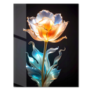 Luminous Tulip Glass Wall Art – UV Printed Floral Artwork with Blue and Amber Glow-KAFCD172