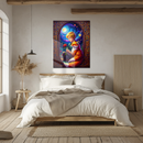 Little Prince and Fox Glass Wall Art – Starry Night UV Print on Tempered Glass-KAFCD174