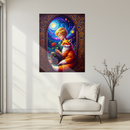 Little Prince and Fox Glass Wall Art – Starry Night UV Print on Tempered Glass-KAFCD174
