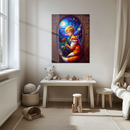 Little Prince and Fox Glass Wall Art – Starry Night UV Print on Tempered Glass-KAFCD174
