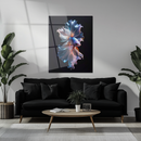 Graceful Betta Fish Glass Wall Art – Flowing Fins UV Print on Tempered Glass Panel-KAFCD176