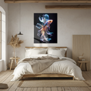 Colorful Betta Fish Glass Wall Art – Flowing Fins UV Print on Tempered Glass Panel-KAFCD177