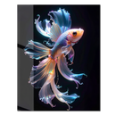 Colorful Betta Fish Glass Wall Art – Flowing Fins UV Print on Tempered Glass Panel-KAFCD177