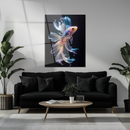 Colorful Betta Fish Glass Wall Art – Flowing Fins UV Print on Tempered Glass Panel-KAFCD177