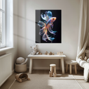 Colorful Betta Fish Glass Wall Art – Flowing Fins UV Print on Tempered Glass Panel-KAFCD177
