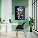 Colorful Betta Fish Glass Wall Art – Flowing Fins UV Print on Tempered Glass Panel-KAFCD177