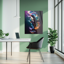 Vibrant Orca Whale Glass Wall Art – Color Splash UV Print on Tempered Glass Panel-KAFCD178
