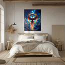 Fiery Phoenix Glass Wall Art – Rising Flame Bird UV Printed Tempered Glass Panel-KAFCD179