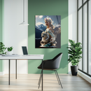 Snow Queen and Leopard Glass Wall Art – Regal Fantasy UV Printed Tempered Glass Decor-KAFCD180