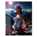 Crystal Crown Girl and Mystical Leopard Glass Wall Art – Fantasy UV Printed Tempered Glass Decor-KAFCD181