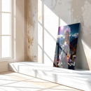 Crystal Crown Girl and Mystical Leopard Glass Wall Art – Fantasy UV Printed Tempered Glass Decor-KAFCD181