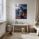 Crystal Crown Girl and Mystical Leopard Glass Wall Art – Fantasy UV Printed Tempered Glass Decor-KAFCD181