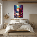 Underwater Red-Haired Mermaid Glass Wall Art – Vibrant Fantasy UV Print Home Decor-KAFCD184
