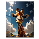 Smiling Giraffe Glass Wall Art – Playful UV Print Safari Animal Decor for Kids & Nature Lovers-KAFCD185