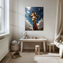 Smiling Giraffe Glass Wall Art – Playful UV Print Safari Animal Decor for Kids & Nature Lovers-KAFCD185