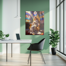 Royal Queen Glass Wall Art – Elegant Throne Room UV Print for Luxurious Interior Decor-KAFCD186