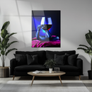 Dark Elegance Snake & Wine Glass UV Printed Glass Wall Art – Mysterious Modern Decor-KAFCD187