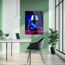 Dark Elegance Snake & Wine Glass UV Printed Glass Wall Art – Mysterious Modern Decor-KAFCD187