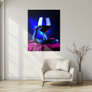 Dark Elegance Snake & Wine Glass UV Printed Glass Wall Art – Mysterious Modern Decor-KAFCD187
