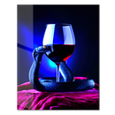 Dark Elegance Snake & Wine Glass UV Printed Glass Wall Art – Mysterious Modern Decor-KAFCD187