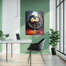 Gothic Snake & Wine Glass Glass Wall Art – UV Printed Dark Fantasy Home Decor-KAFCD188