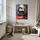 Gothic Snake & Wine Glass Glass Wall Art – UV Printed Dark Fantasy Home Decor-KAFCD188