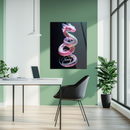 Pink Crystal Serpent Dragon Glass Wall Art – UV Printed Fantasy Creature for Modern Decor-KAFCD191