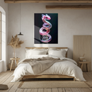 Pink Crystal Serpent Dragon Glass Wall Art – UV Printed Fantasy Creature for Modern Decor-KAFCD191