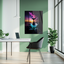 Whale Tail Sunset Glass Wall Art – Ocean Splash UV Print for Modern Nautical Decor-KAFCD193