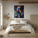 Rainbow Parrot Glass Wall Art – Tropical Bird UV Print for Vibrant Jungle Home Decor-KAFCD194