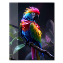 Rainbow Parrot Glass Wall Art – Tropical Bird UV Print for Vibrant Jungle Home Decor-KAFCD194