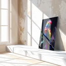 Rainbow Parrot Glass Wall Art – Tropical Bird UV Print for Vibrant Jungle Home Decor-KAFCD194