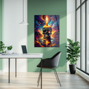 Flaming Skull Candle Glass Wall Art – Psychedelic UV Print for Bold Modern Interiors-KAFCD195