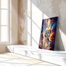 Flaming Skull Candle Glass Wall Art – Psychedelic UV Print for Bold Modern Interiors-KAFCD195